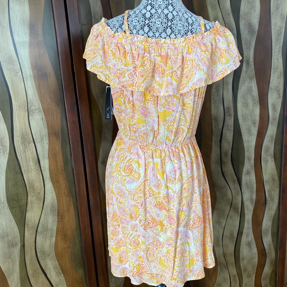 NWT BCX Juniors Paisley Off-the-Shoulder Dress, size L - Picture 8 of 8
